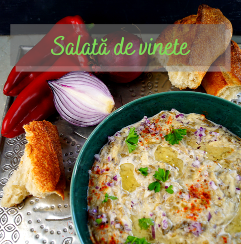 cremiger Auberginensalat aus Rumänien, der auch als Dip hervorragend schmeckt
